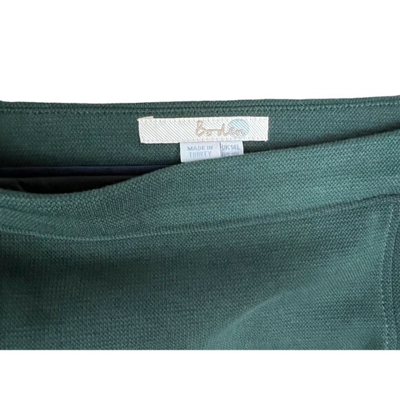 Boden Straight Skirt w Pockets  Women's Size 10 Long  Green Twill 60's Style - Picture 5 of 10